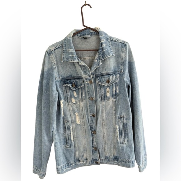 Windsor Distressed Light Wash Denim Jacket Size M - Picture 1 of 14